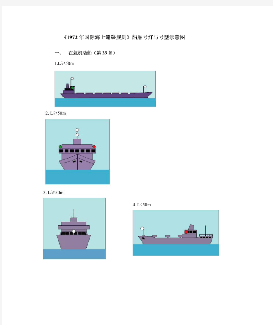 海上 号灯号型示意图