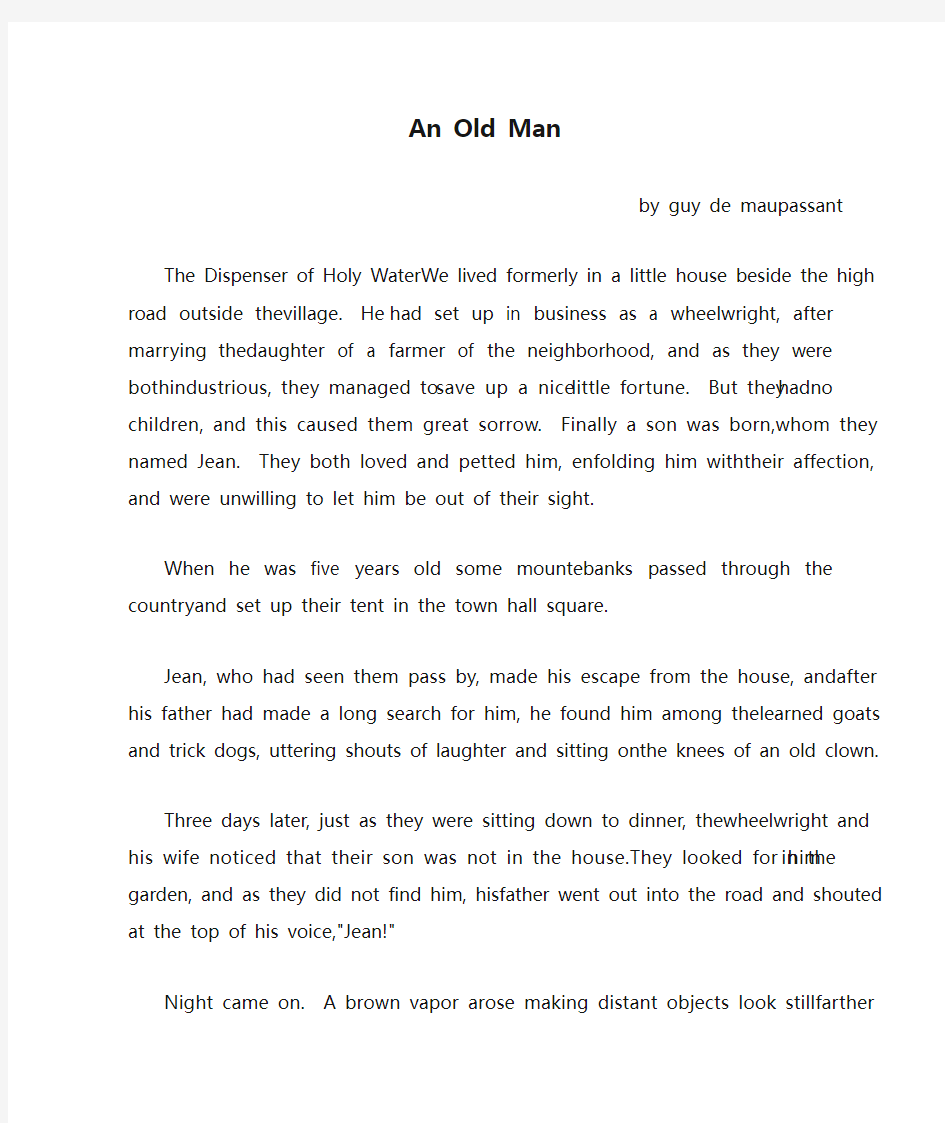 An Old Man    by Guy de Maupassant