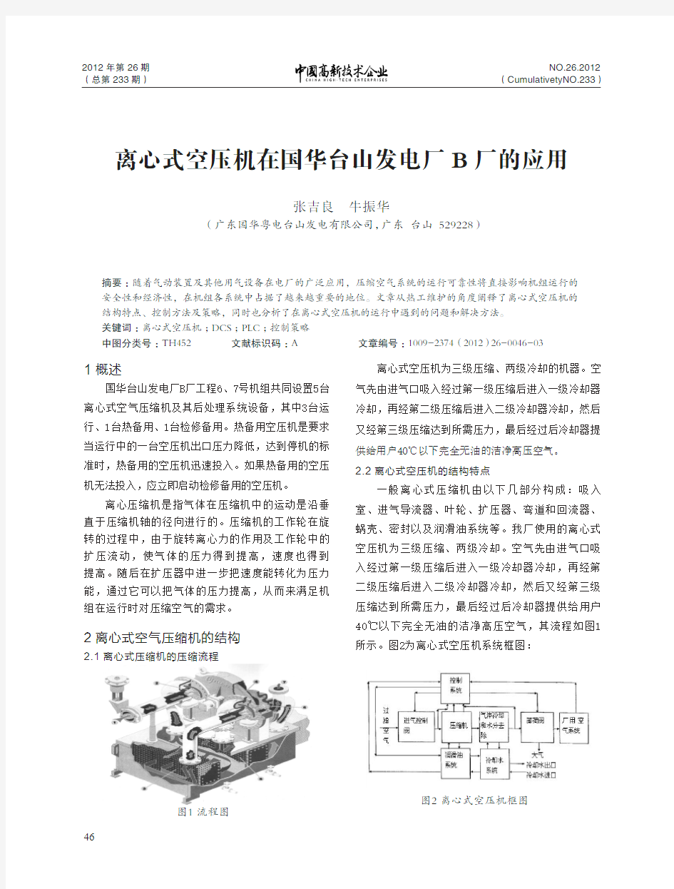 离心式空压机在国华台山发电厂B厂的应用