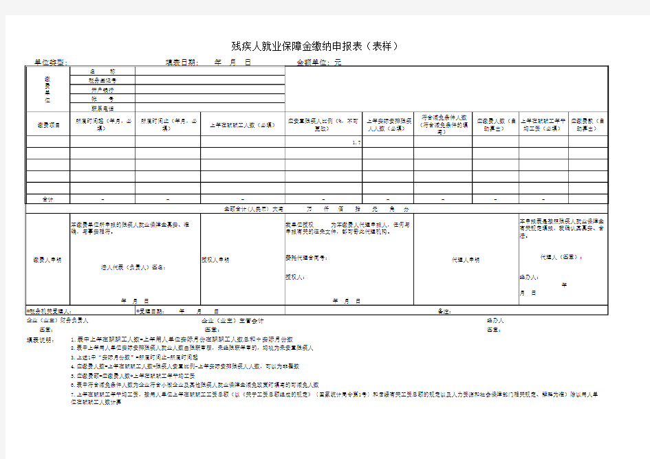 残保金申报表表样 (1)