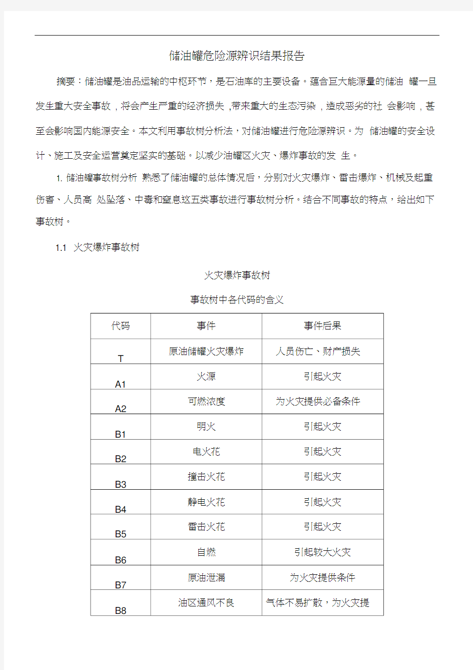 储油罐危险源辨识结果报告