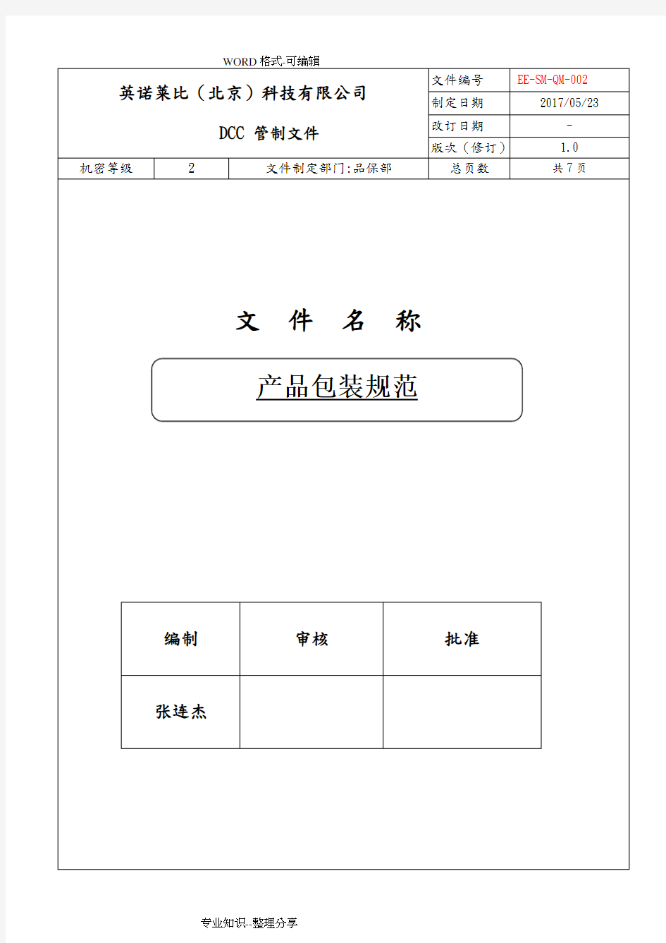 产品包装规范方案