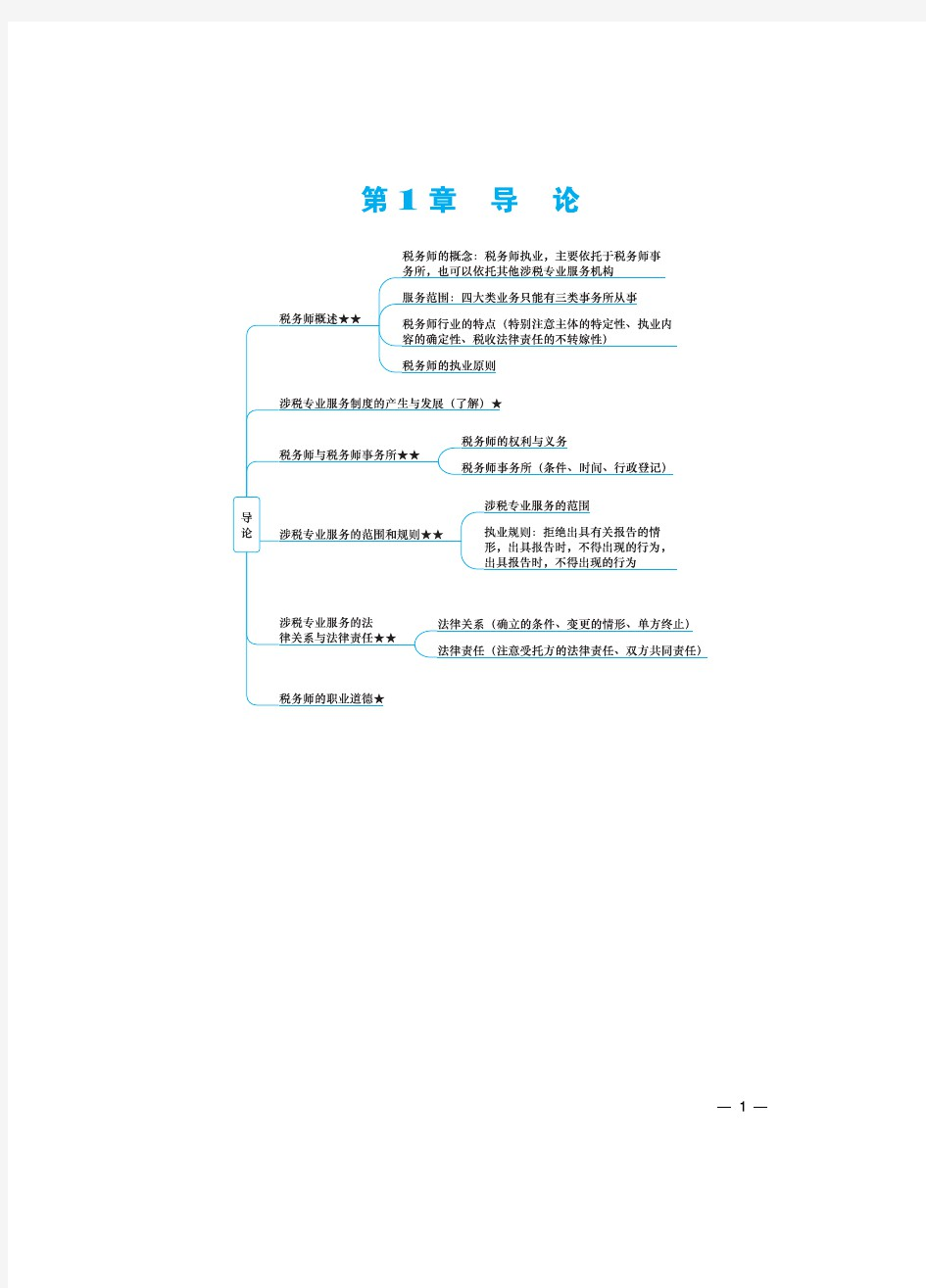 税务师《涉税服务实务》思维导图