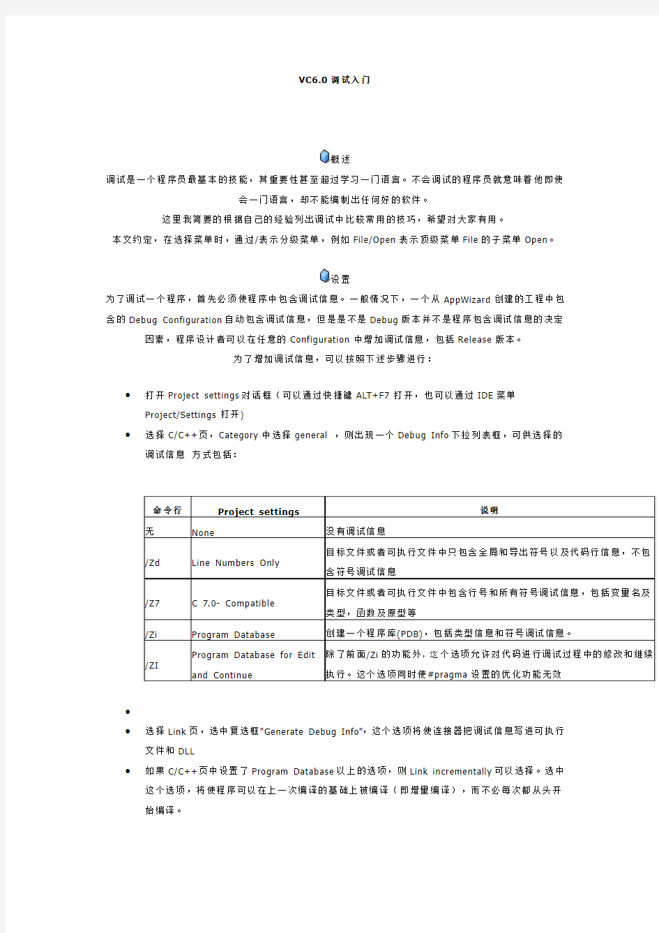 VC6.0调试入门