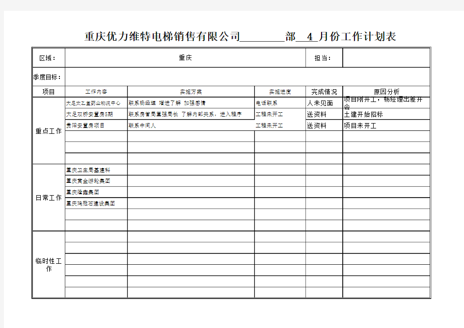 月度工作计划表_模板