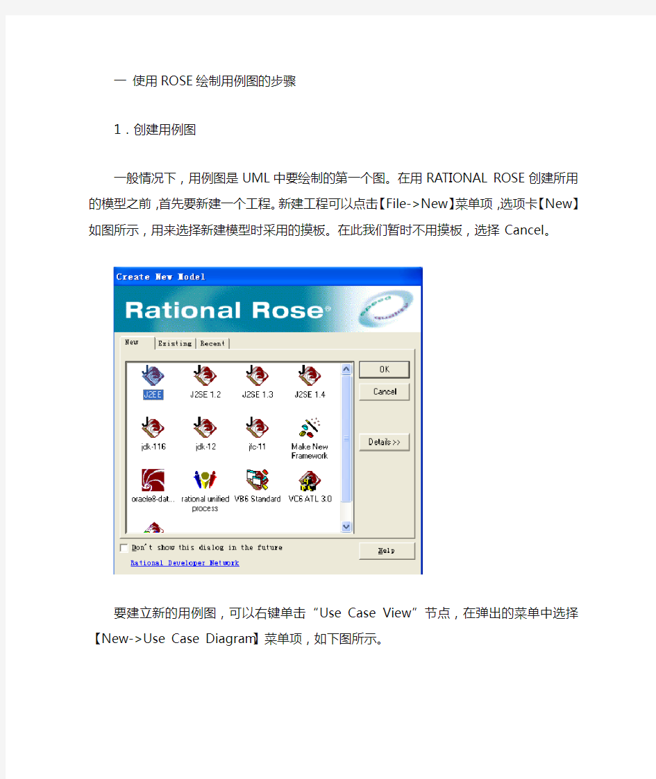 ROSE绘制UML图的步骤