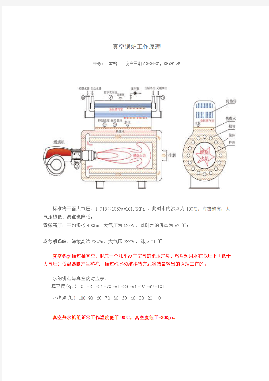 真空锅炉工作原理