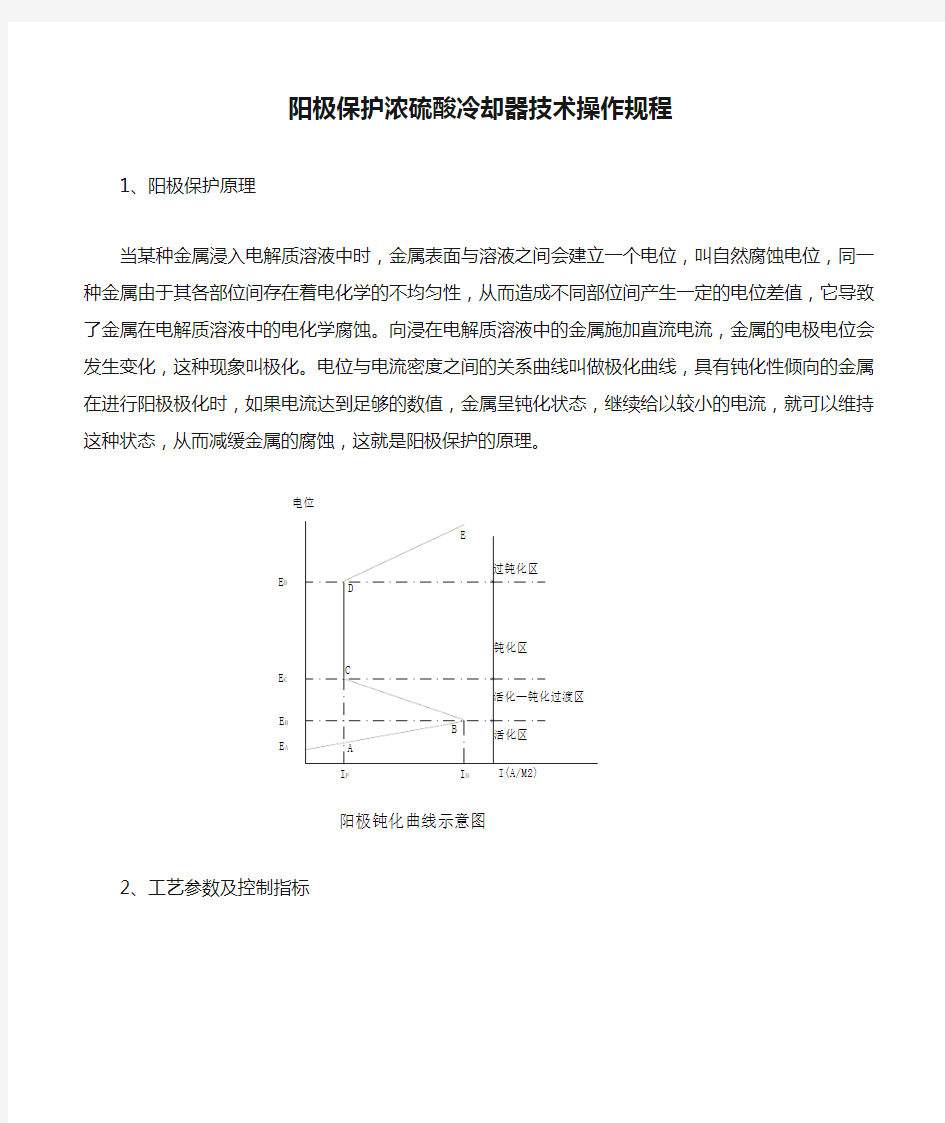 阳极保护浓硫酸冷却器技术操作规程