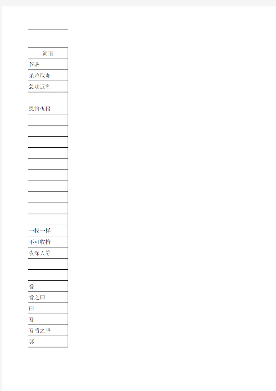 小学六年级上册词语解释