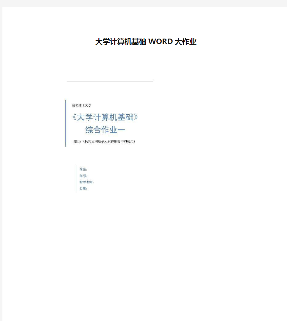 大学计算机基础WORD大作业