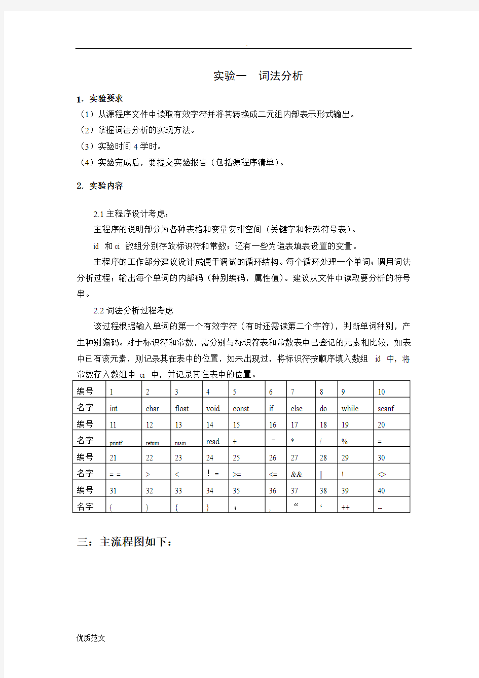 实验一词法分析