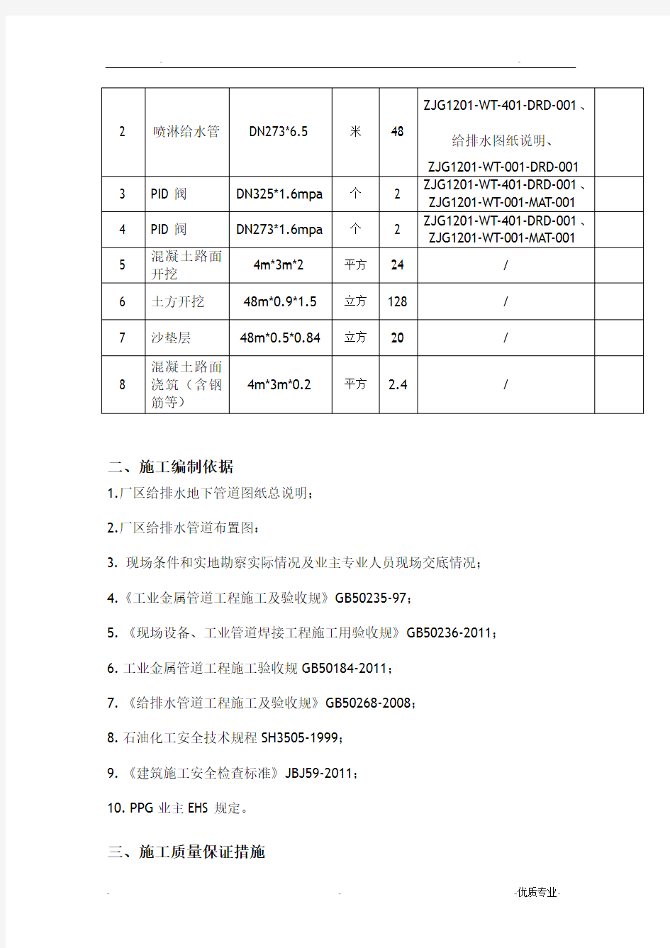 厂区地下管线施工方案