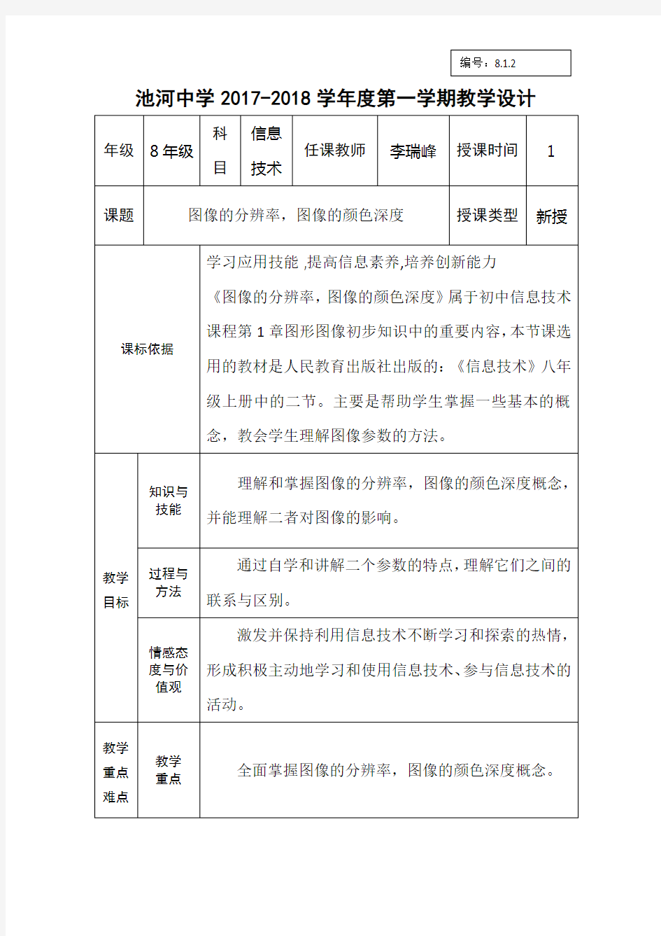 8.1.2图像的分辨率,图像的颜色深度