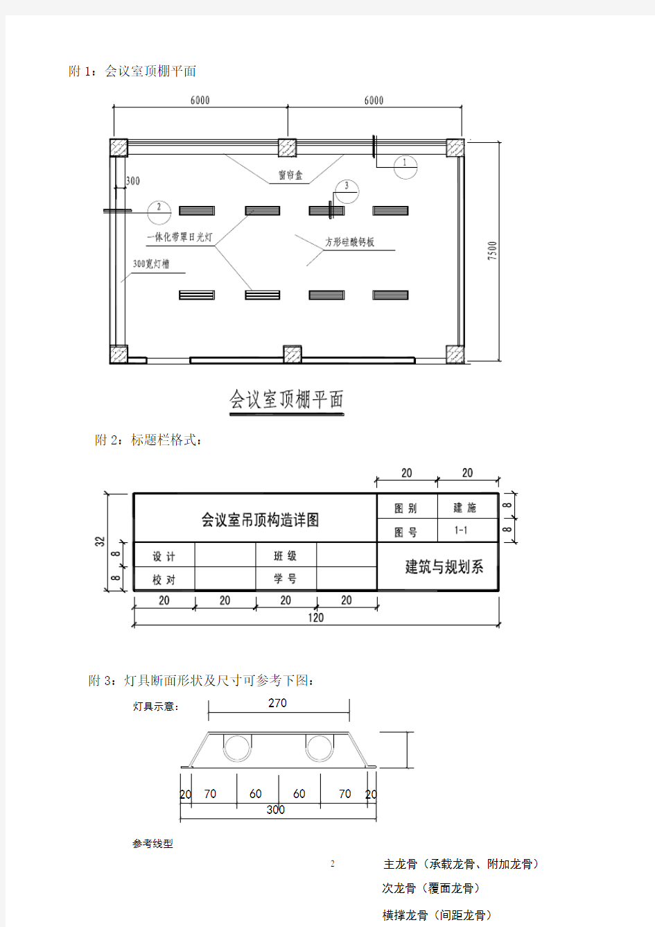 吊顶构造设计(带例图)