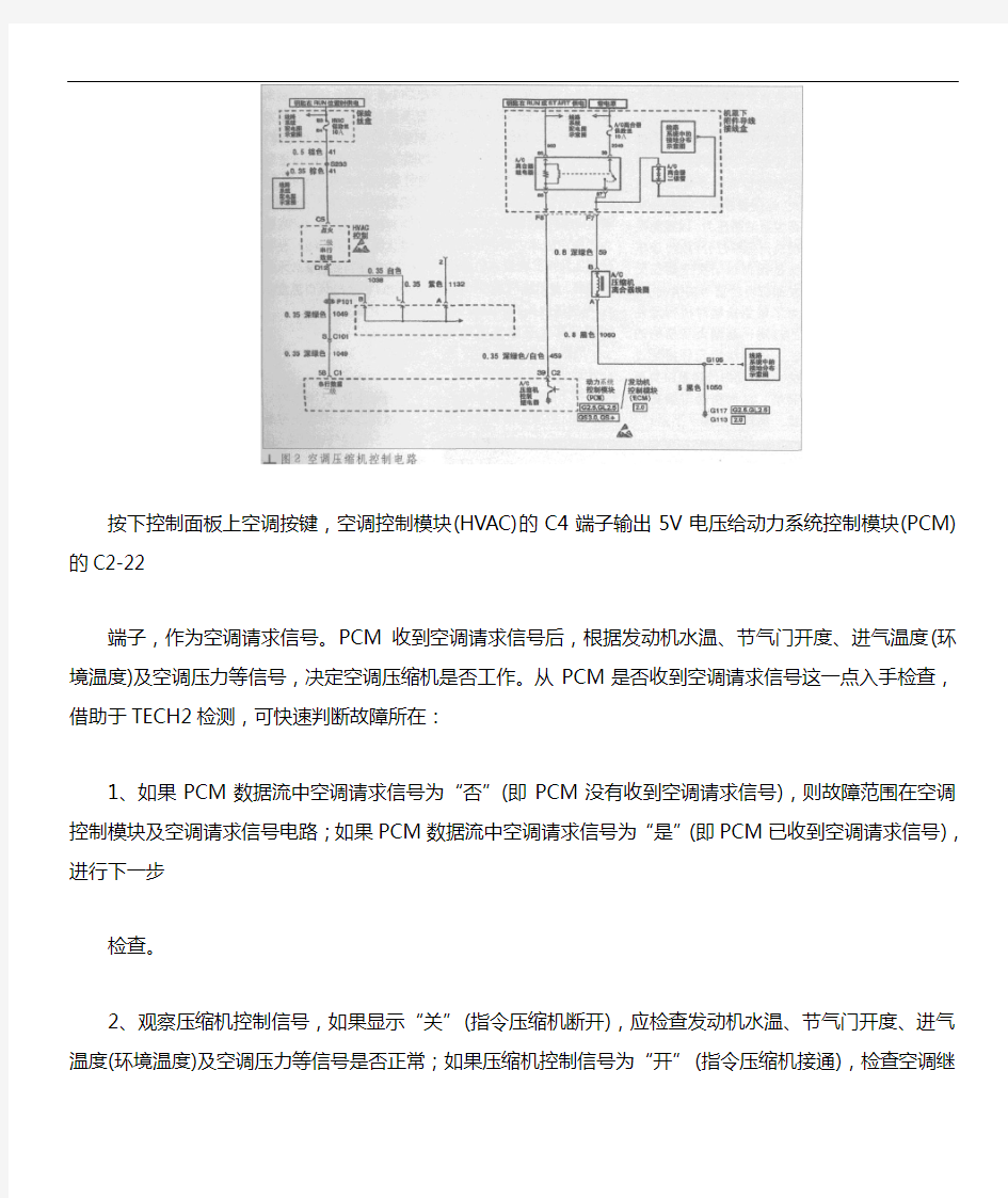 别克君威空调故障二例