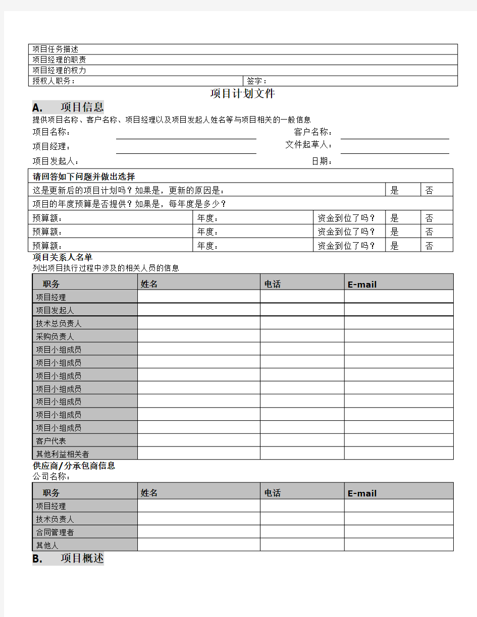 常用的项目管理工具与模板