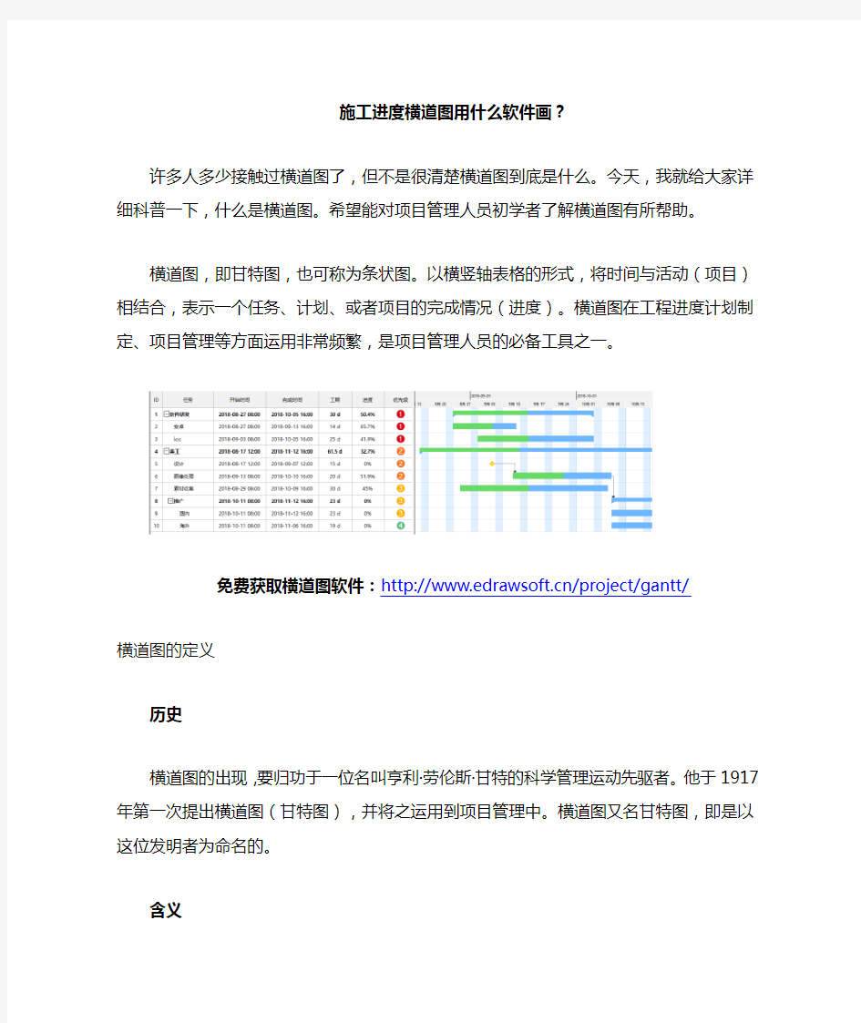 施工进度横道图用什么软件画