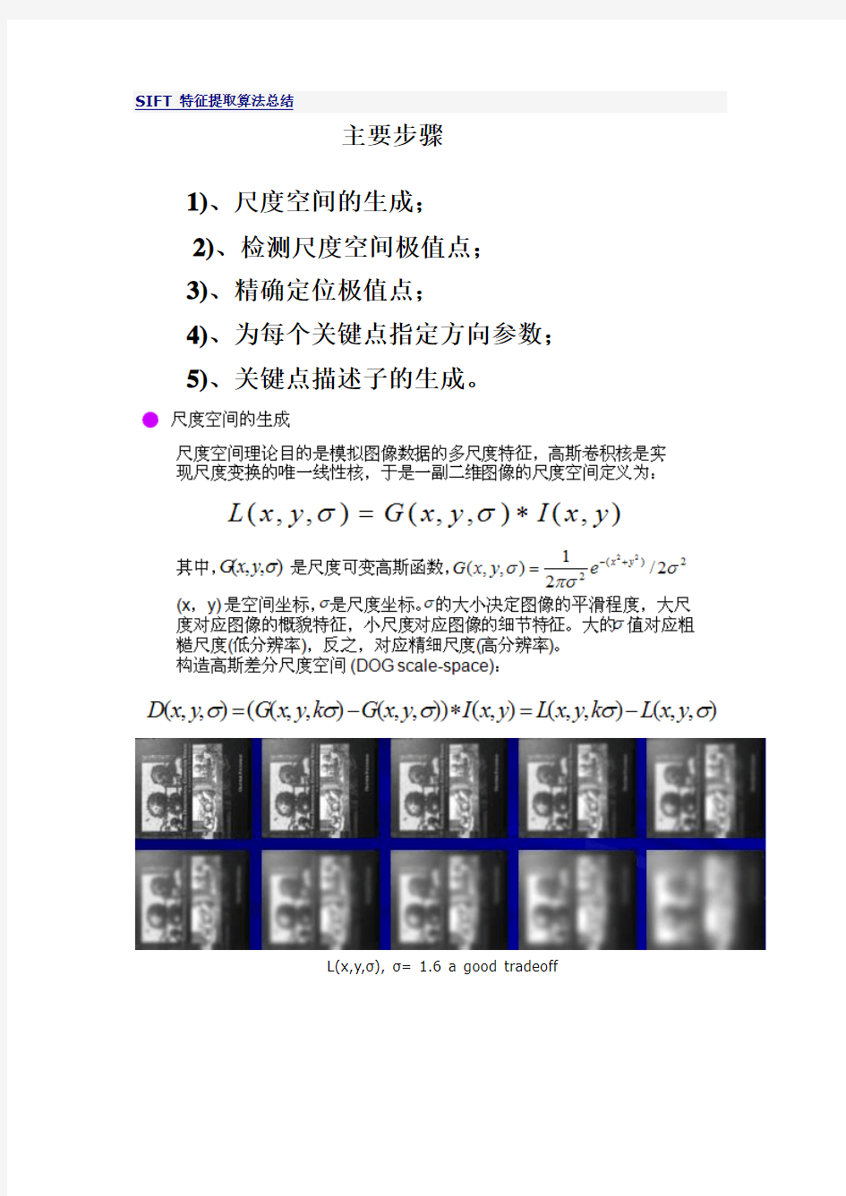 SIFT 特征提取算法详解