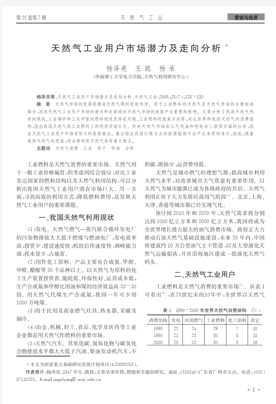 天然气工业用户市场潜力及走向分析