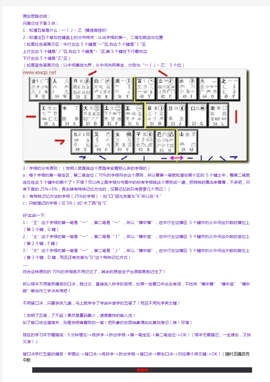 最简单的学习五笔打字的方法