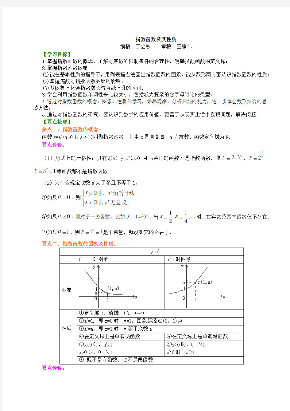 知识讲解_指数函数及其性质_基础