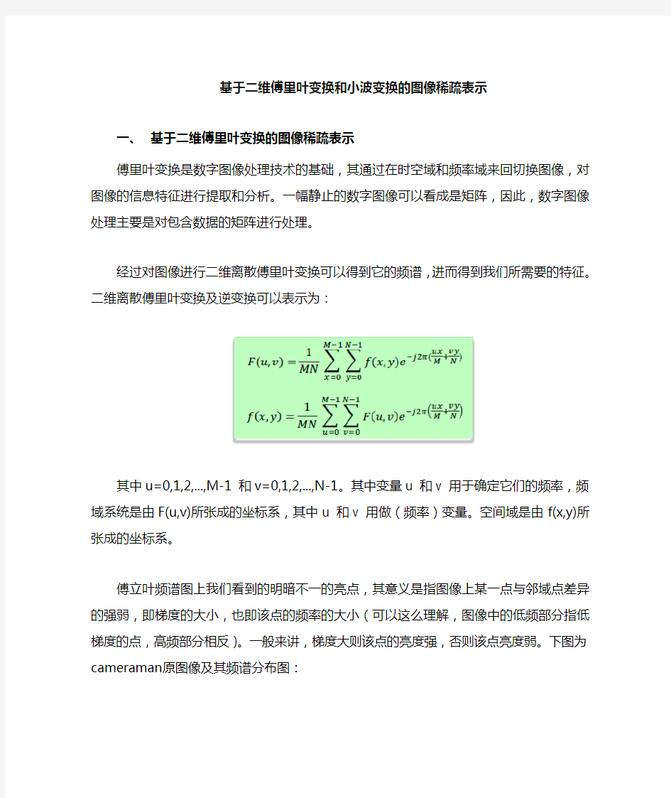 基于傅里叶变换和小波变换的图像稀疏表示