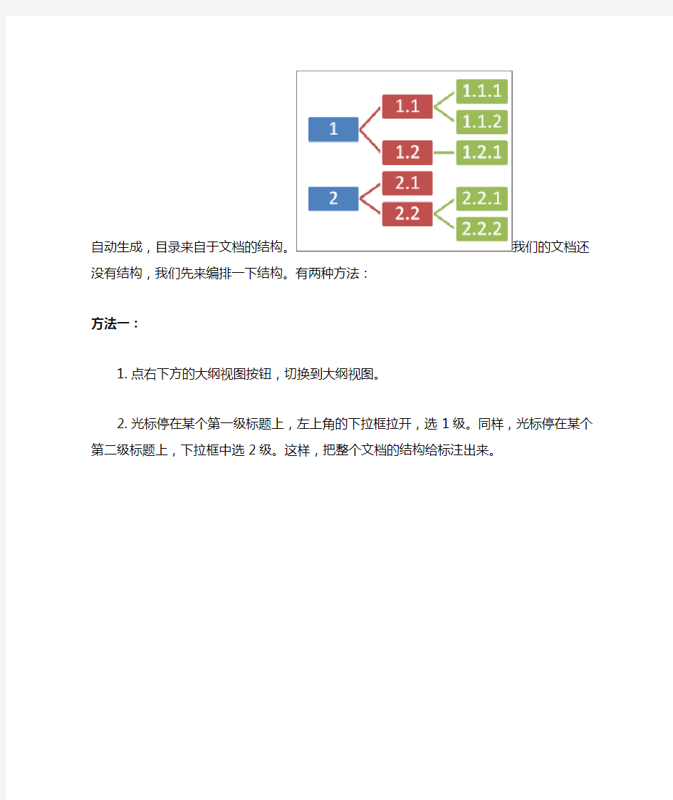 07版word自动生成目录的方法