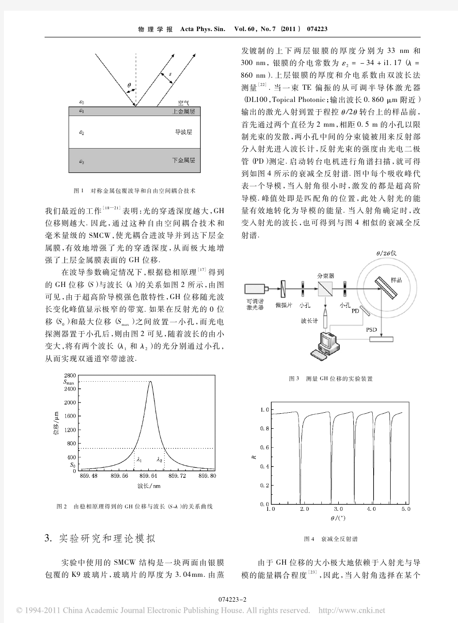 基于古斯_汉欣位移的双通道窄带滤波器