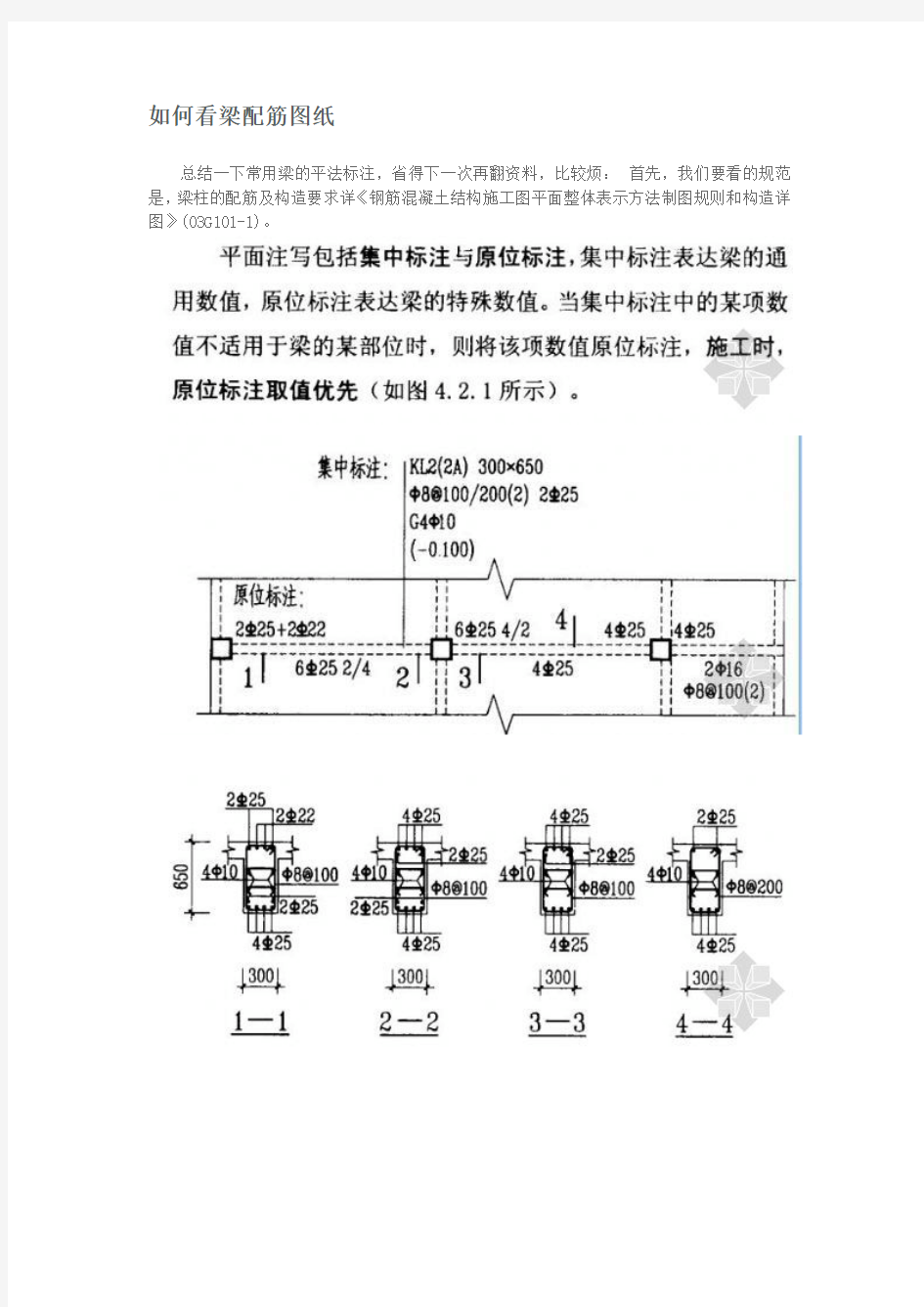 如何看梁配筋图纸