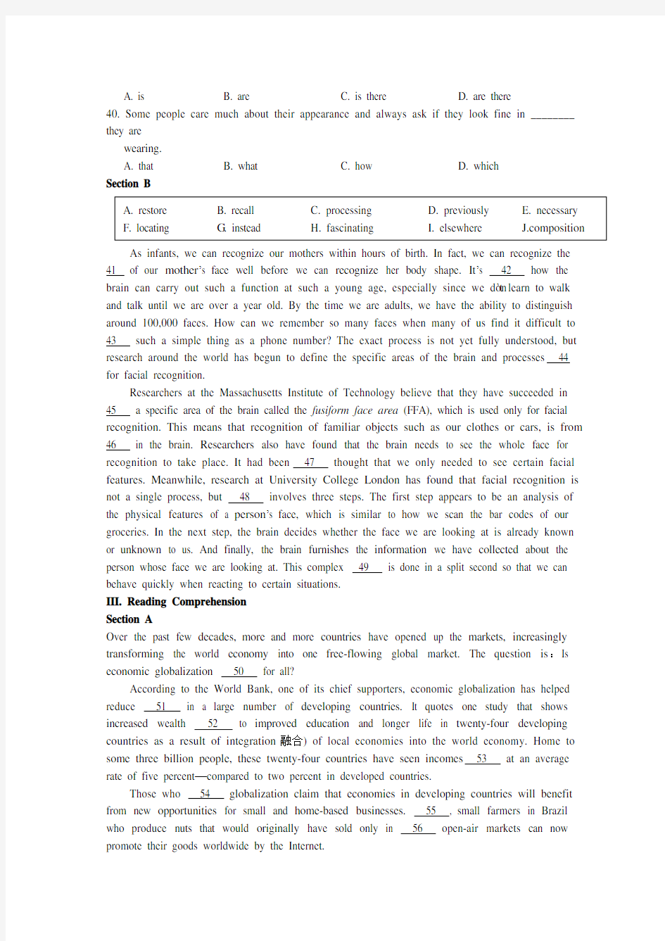 (完整)2013年上海高考英语真题及答案,推荐文档