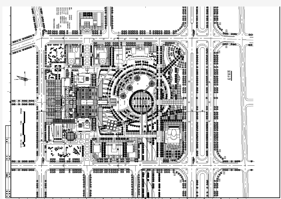 【设计图纸】市行政中心规划总平面图(精选CAD图例)