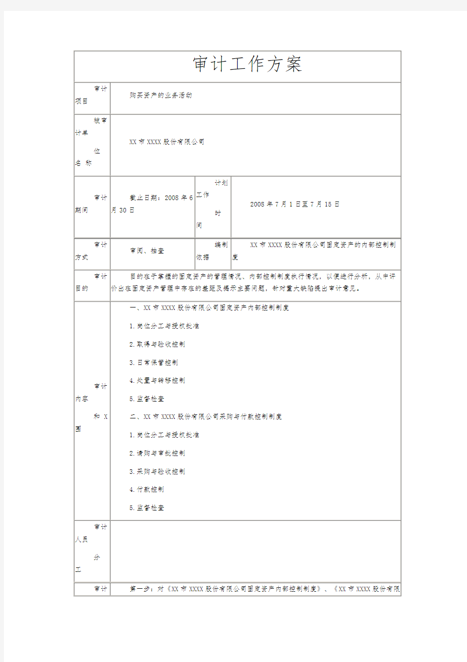 固定资产审计底稿(含报告)