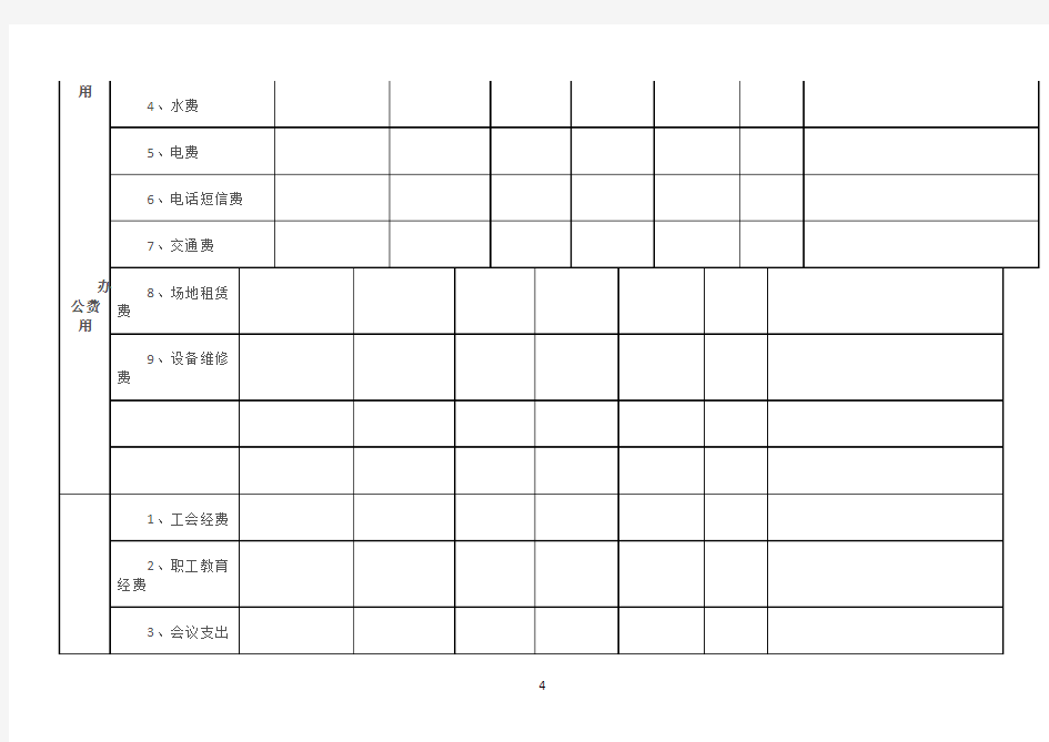 幼儿园成本核算表