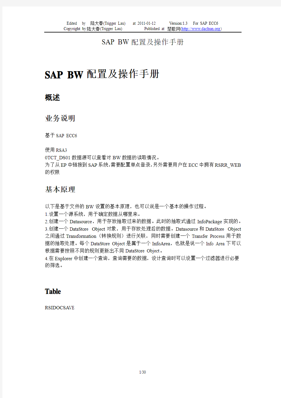 SAP_BW-SAP_BW配置及操作手册-V1.3-trigger_lau