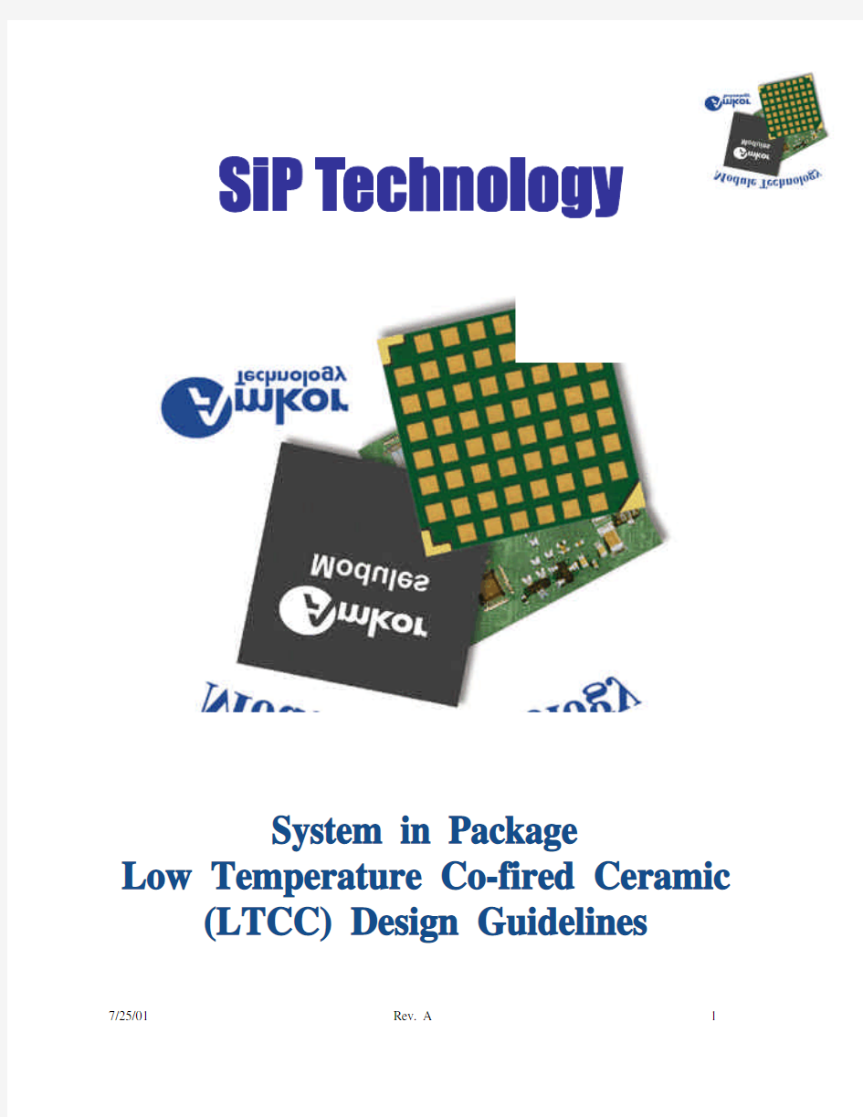 amkor SiP Technology Design Guideline for LTCC