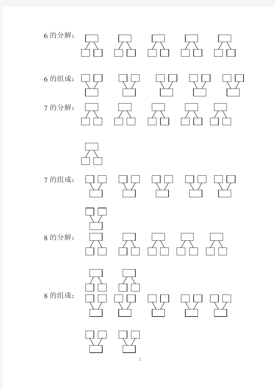 10以内数字的分解和组成