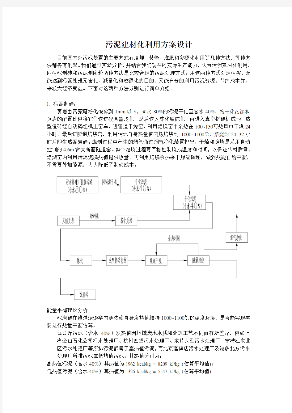 污泥资源化处理方案设计