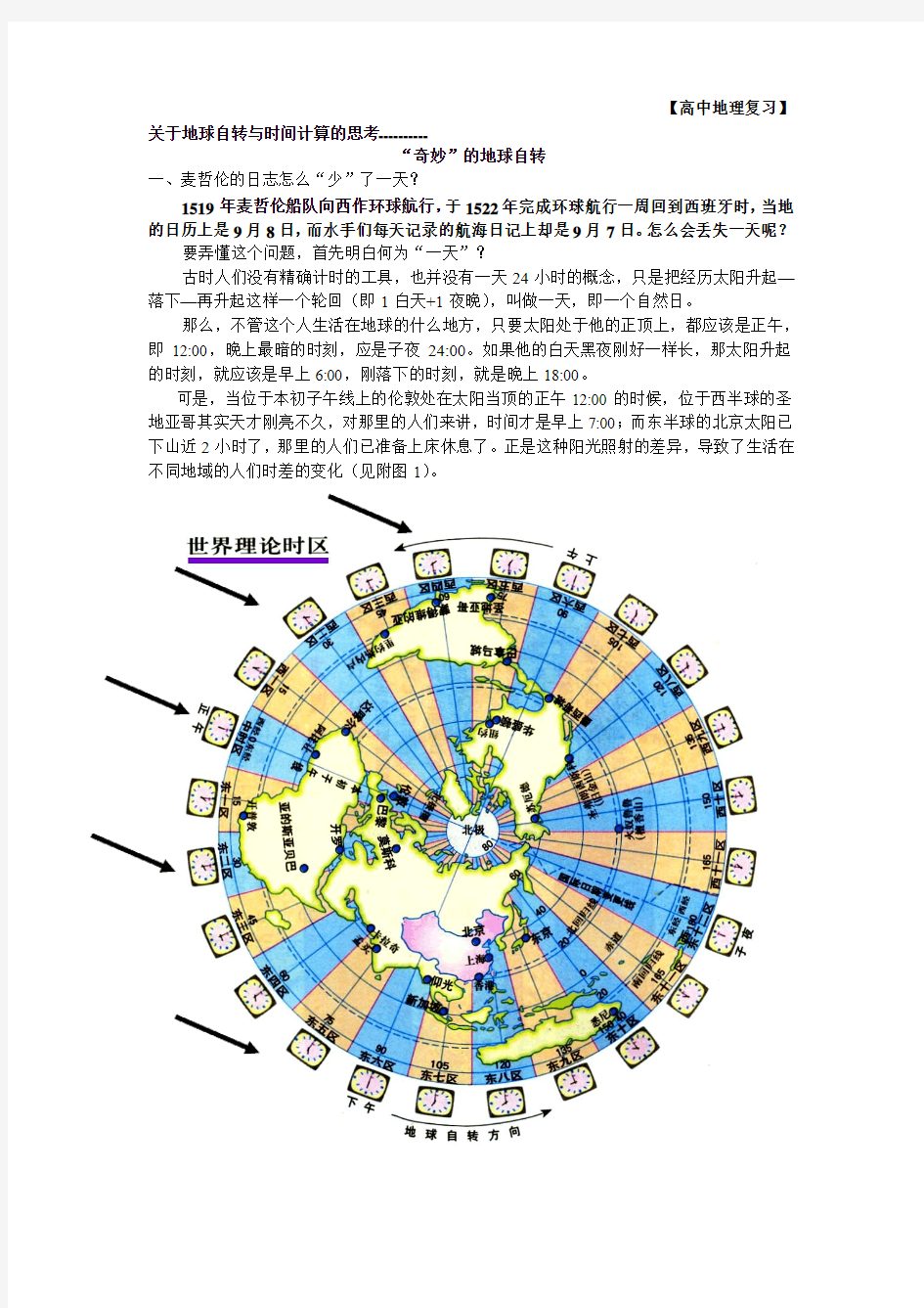 地球自转与时间计算