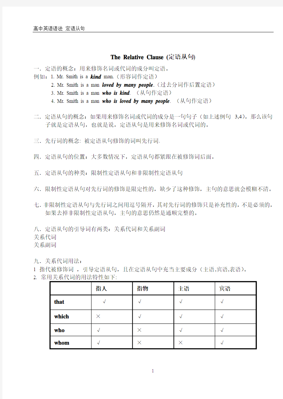 高中定语从句语法精讲