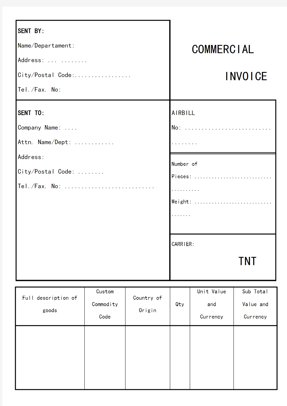 商业发票样本(commercialinvoice)