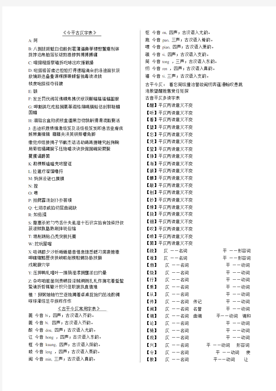 古仄古平字表.docx