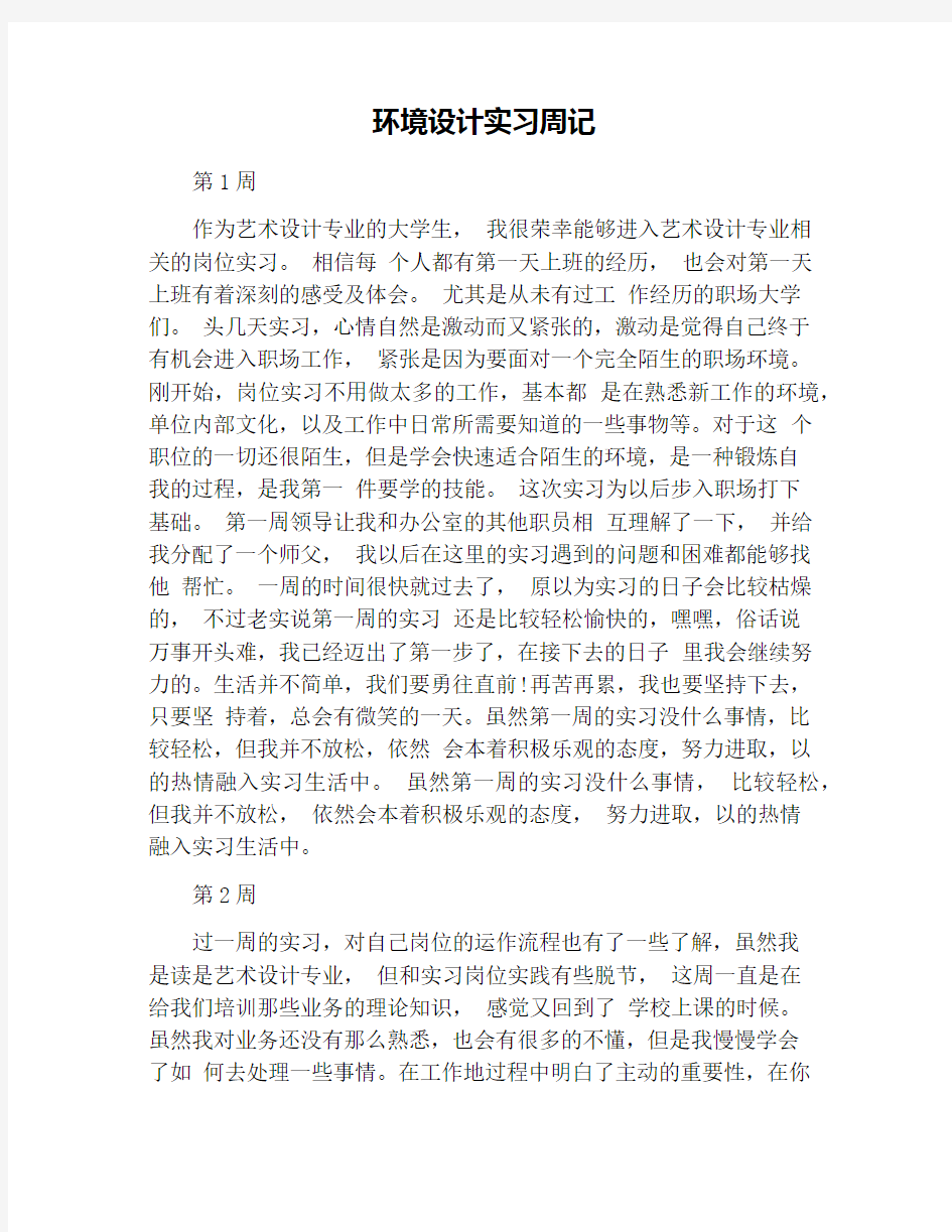 环境设计实习周记