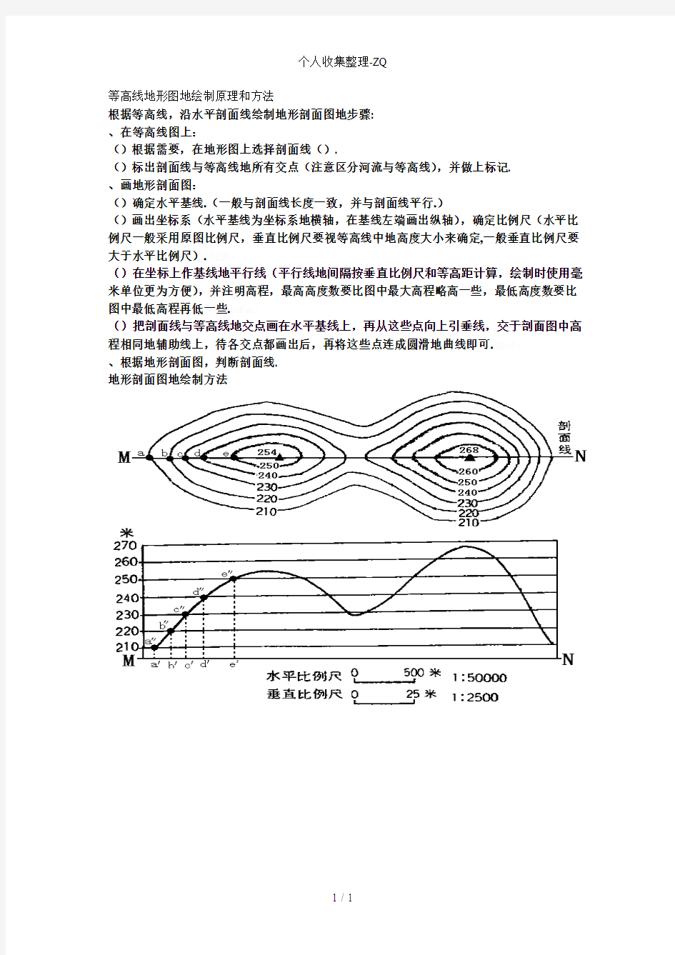 等高线地形图的绘制原理和方法