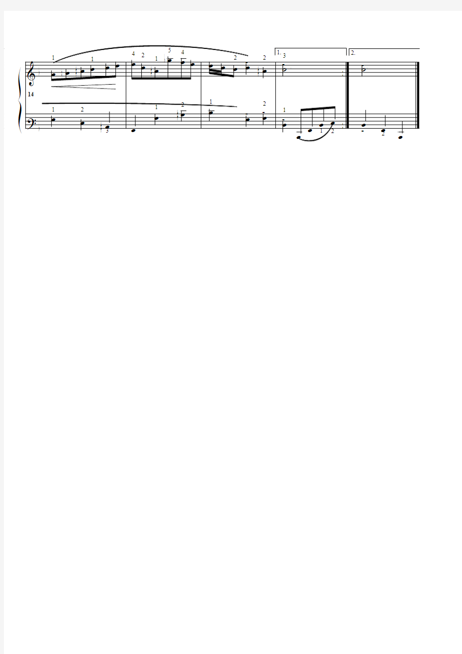 小步舞曲 (No.10) 巴赫 原版 五线谱 钢琴谱 正谱  乐谱