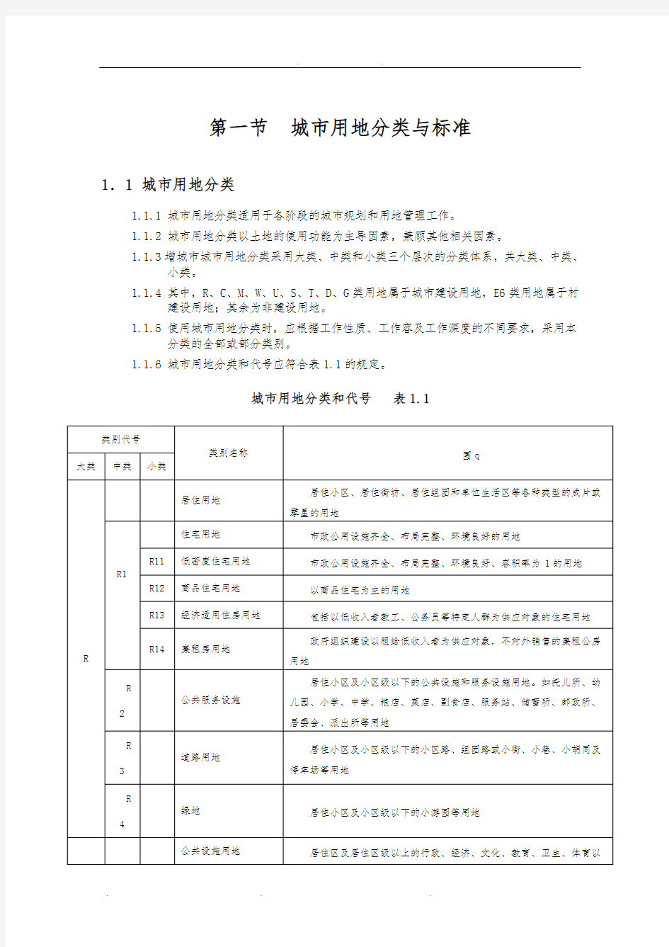 城市规划用地分类标准完全版