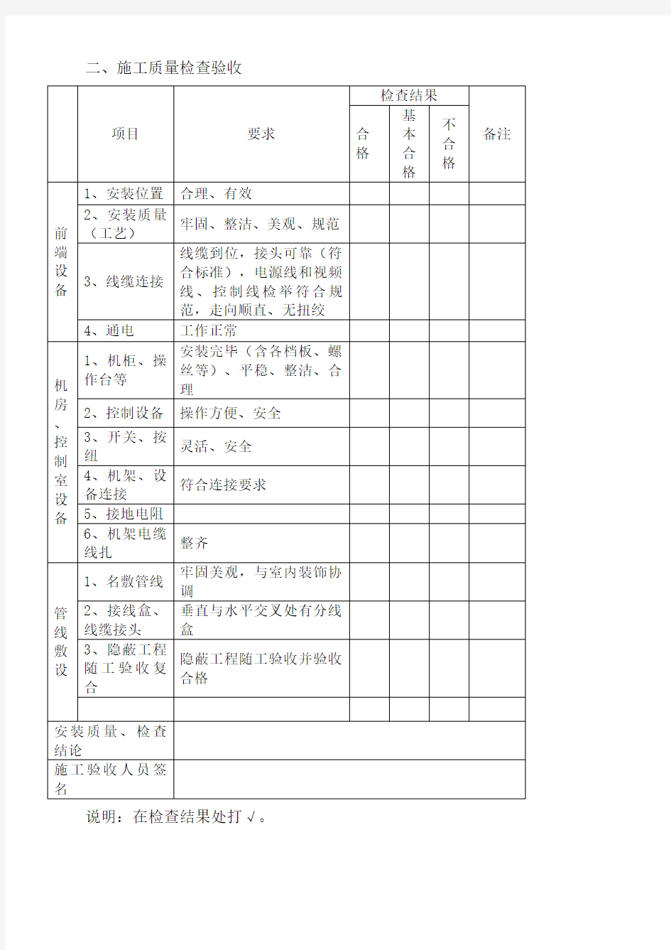 安防监控工程竣工验收报告