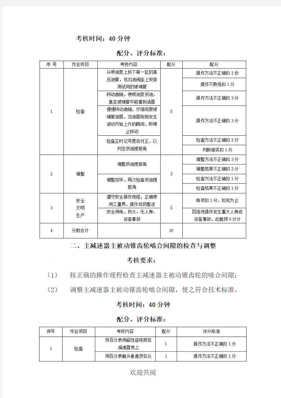 汽车修理技能实操试题(附件一)