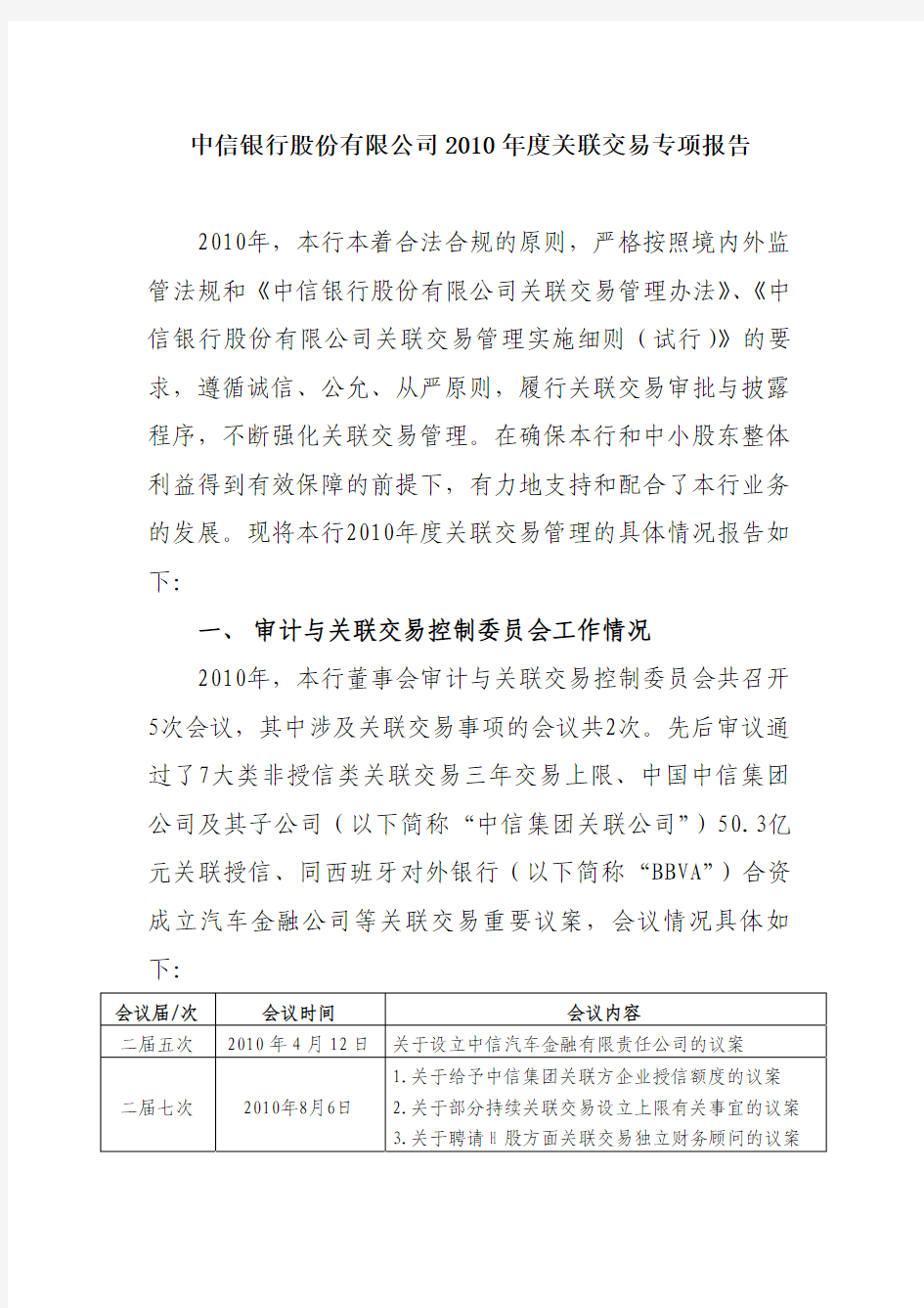 审计与关联交易控制委员会工作情况