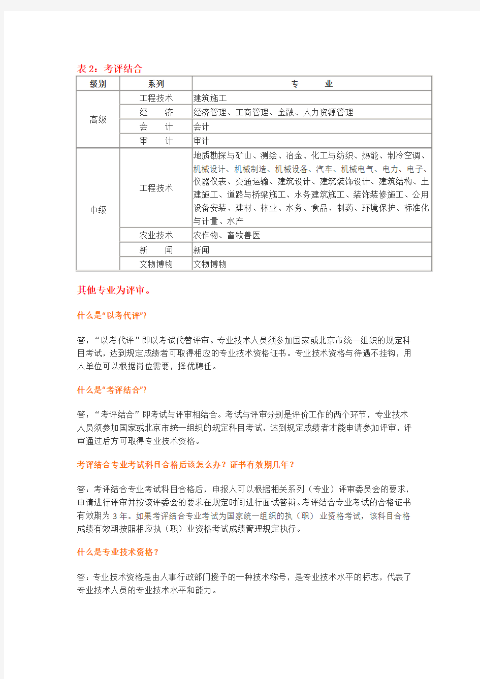 北京市专业技术初级、中级、高级职称考试攻略