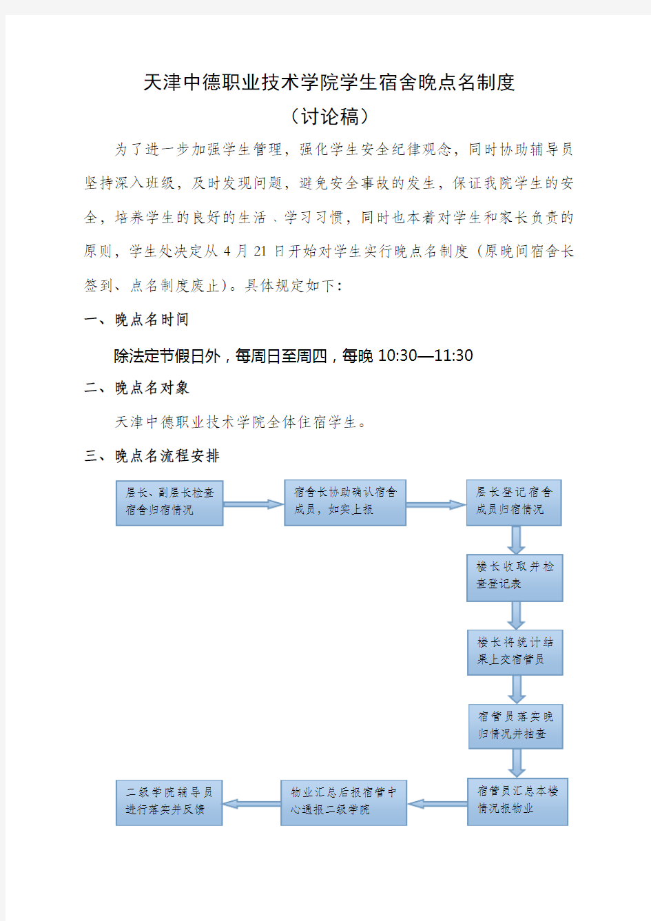 晚点名制度